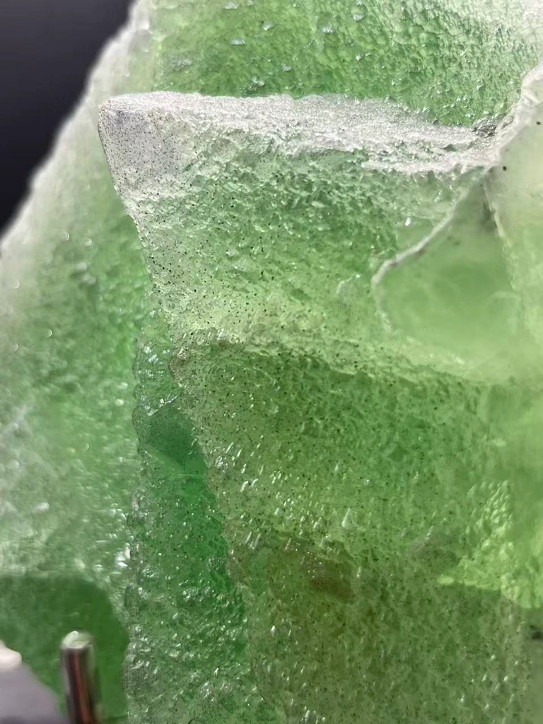 Green Fluorite with Druzy Quartz Overgrowth, Strong UV Fluorescent Specimen - image 5