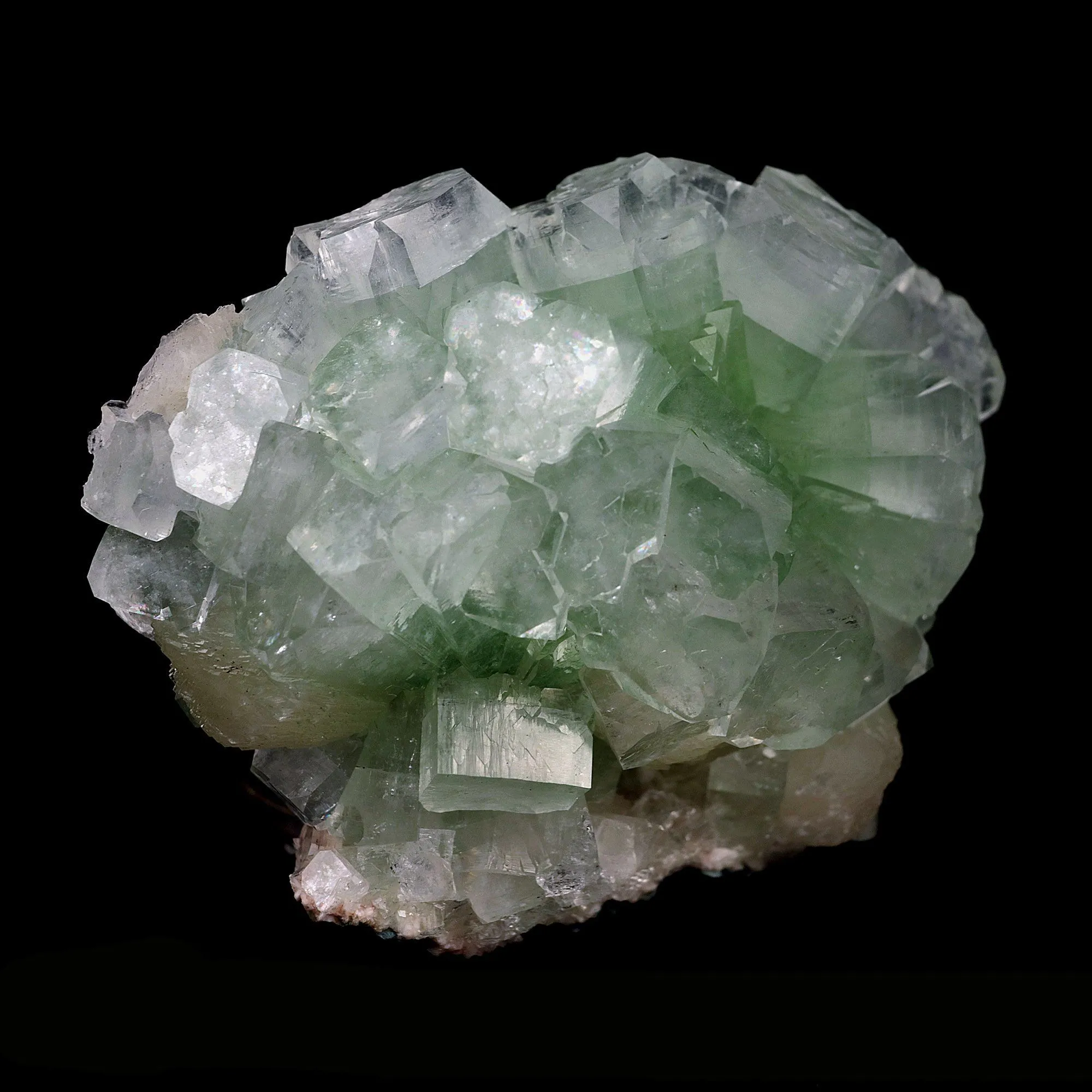 Green Fluroapophyllite with Stilbite Natural Mineral Specimen - image 3
