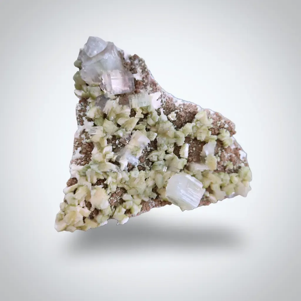 Green Heulandite with Apophyllite with Chalcedony - image 1