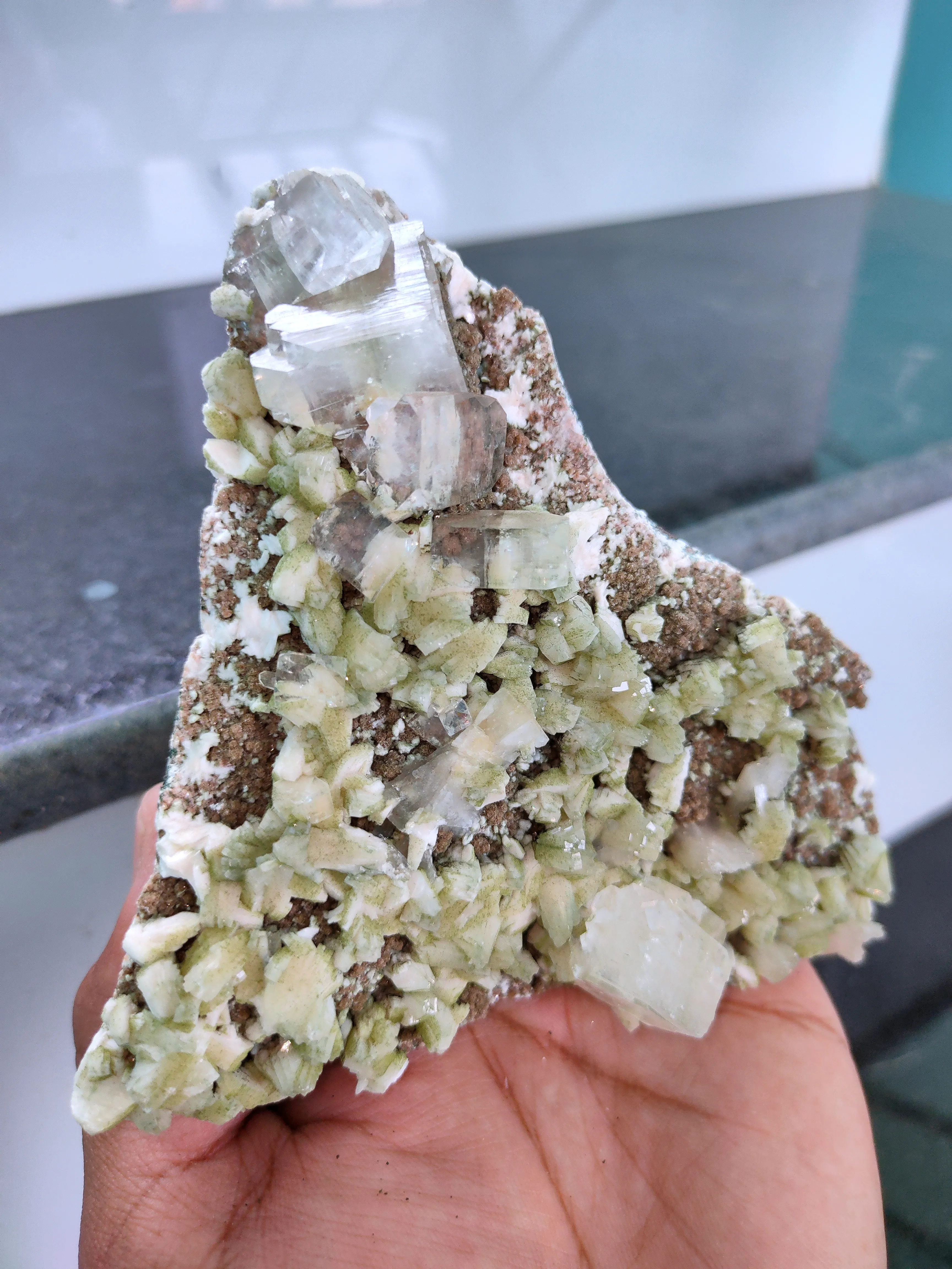Green Heulandite with Apophyllite with Chalcedony - image 7