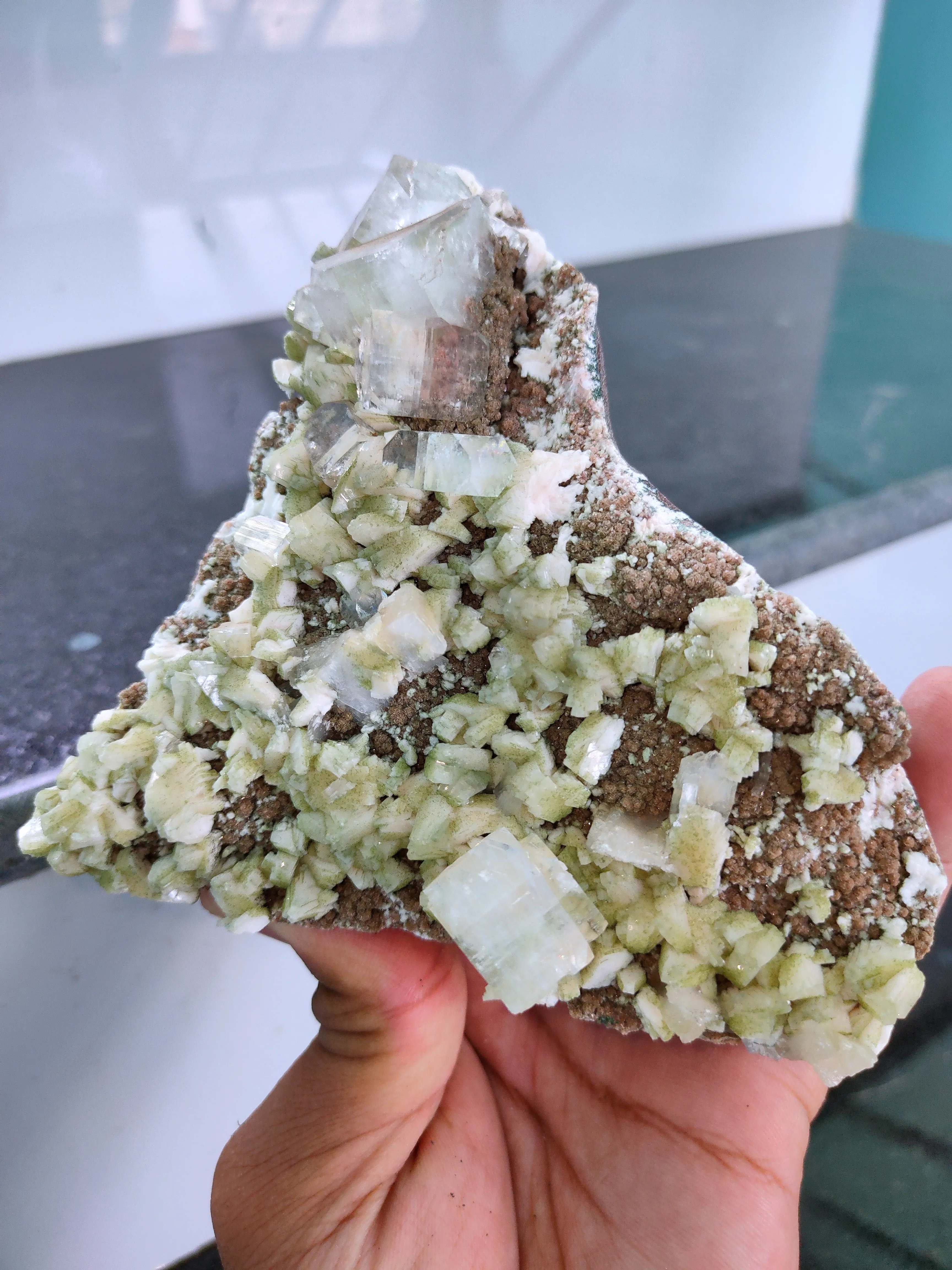 Green Heulandite with Apophyllite with Chalcedony - image 8
