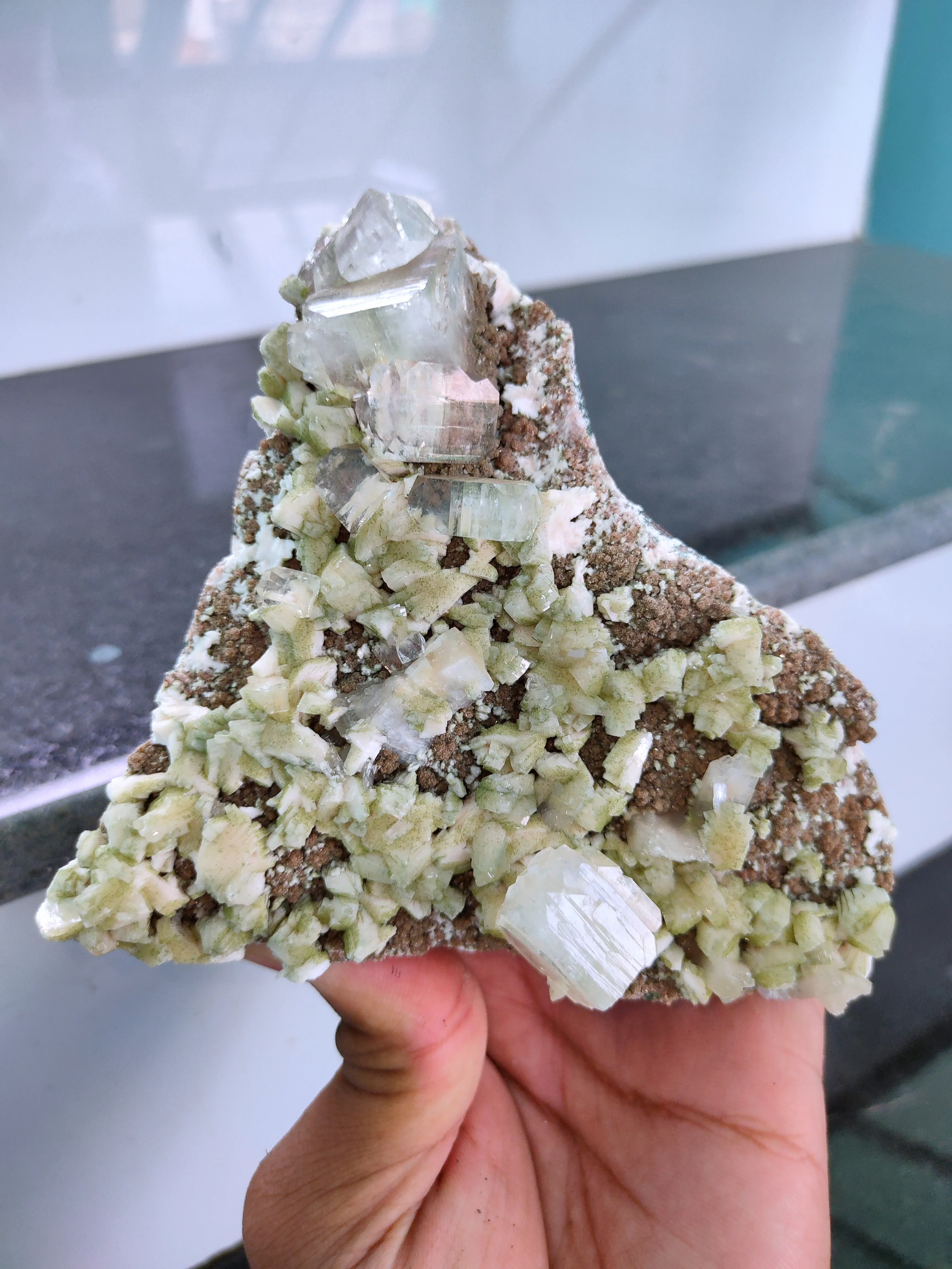Green Heulandite with Apophyllite with Chalcedony - image 2