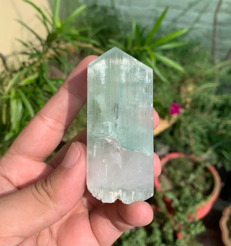 Green Hiddenite Kunzite Crystal from Afghanistan image