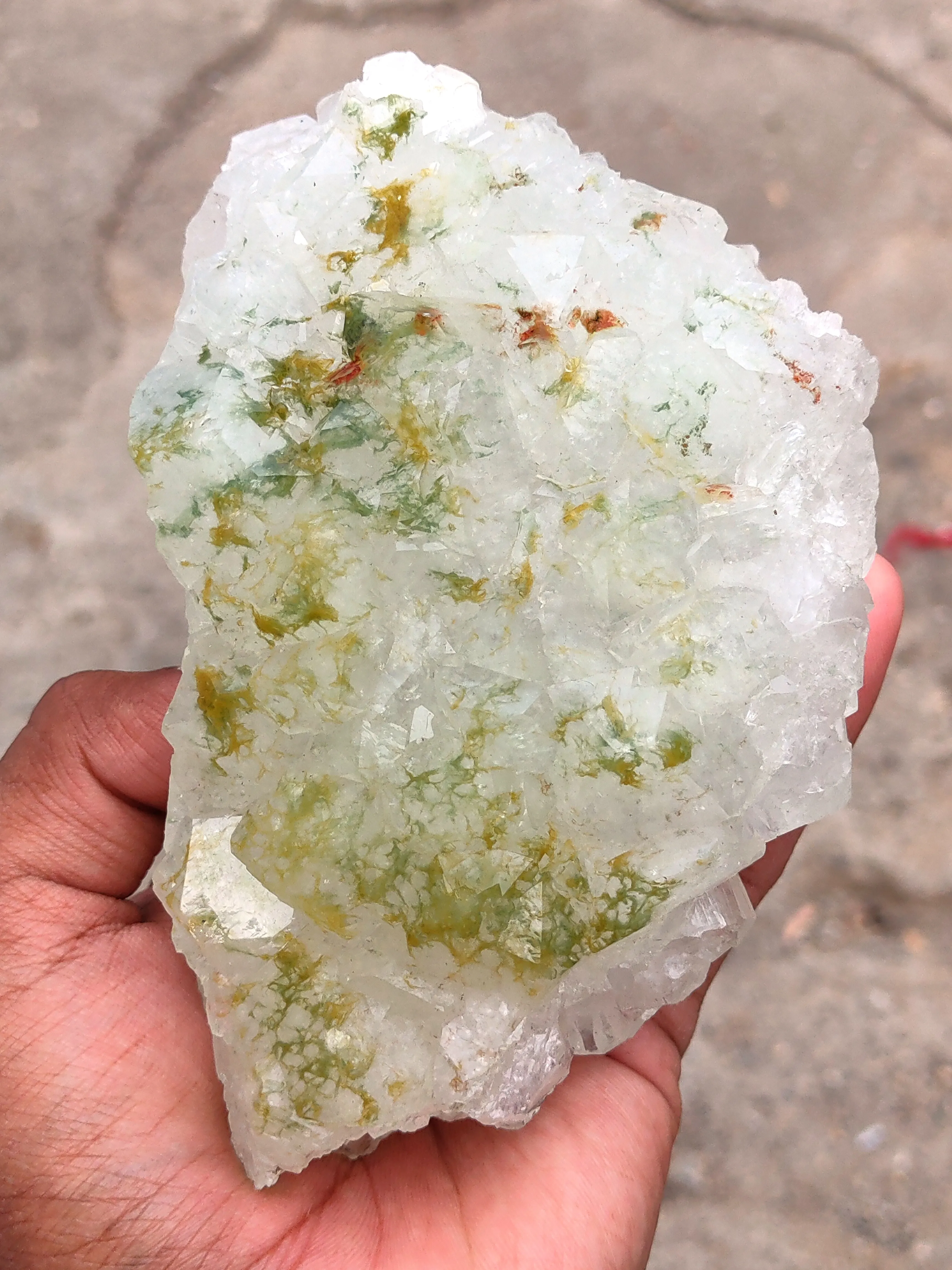 Green Moss in Apophyllite, Phantom Apophyllite - image 2