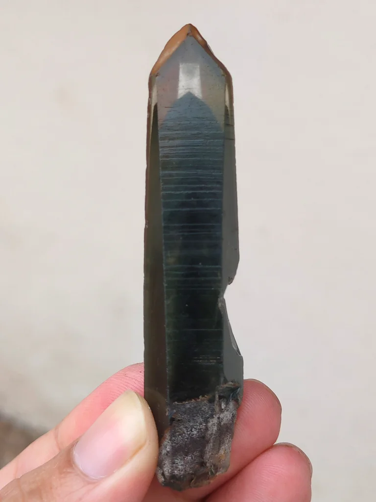 Green Phantom Crystal with Chlorite From India - image 3