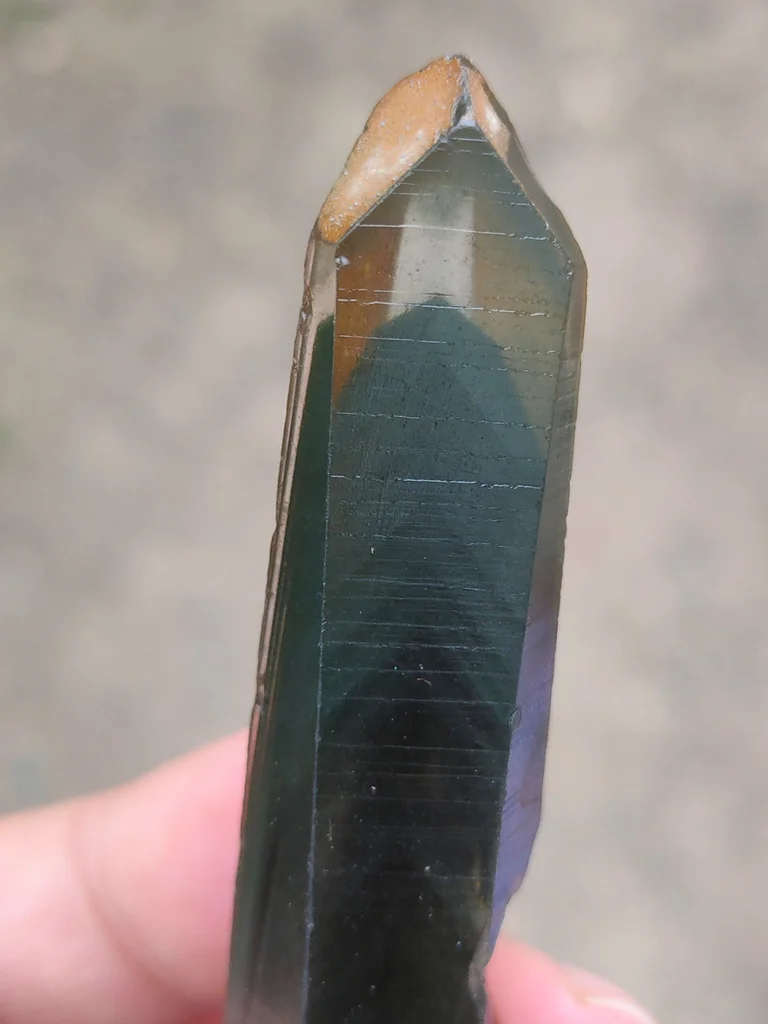 Green Phantom Crystal with Chlorite From India - image 9