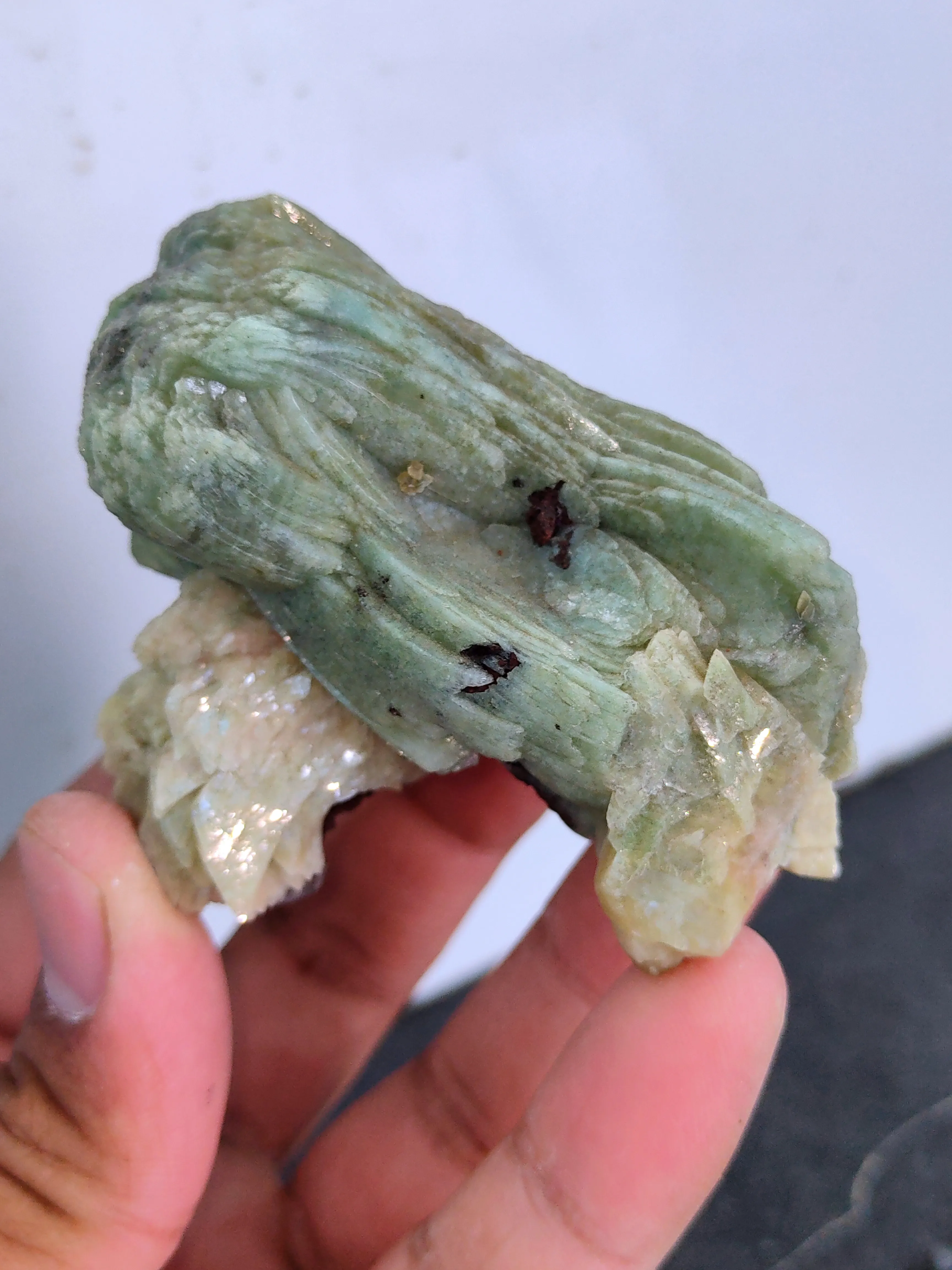 Green Stilbite with Heulandite  Available for sale. - image 4