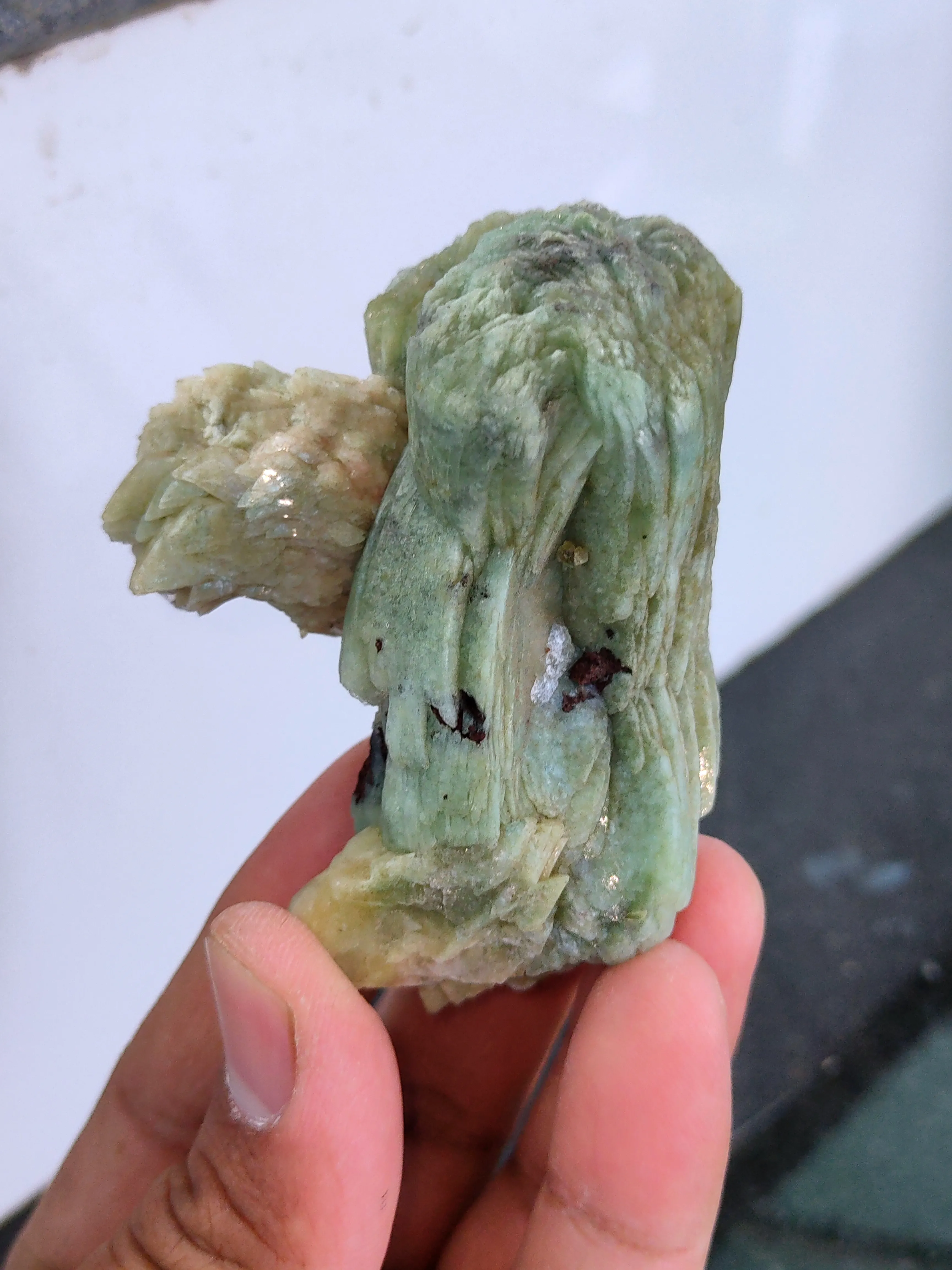 Green Stilbite with Heulandite  Available for sale. - image 2