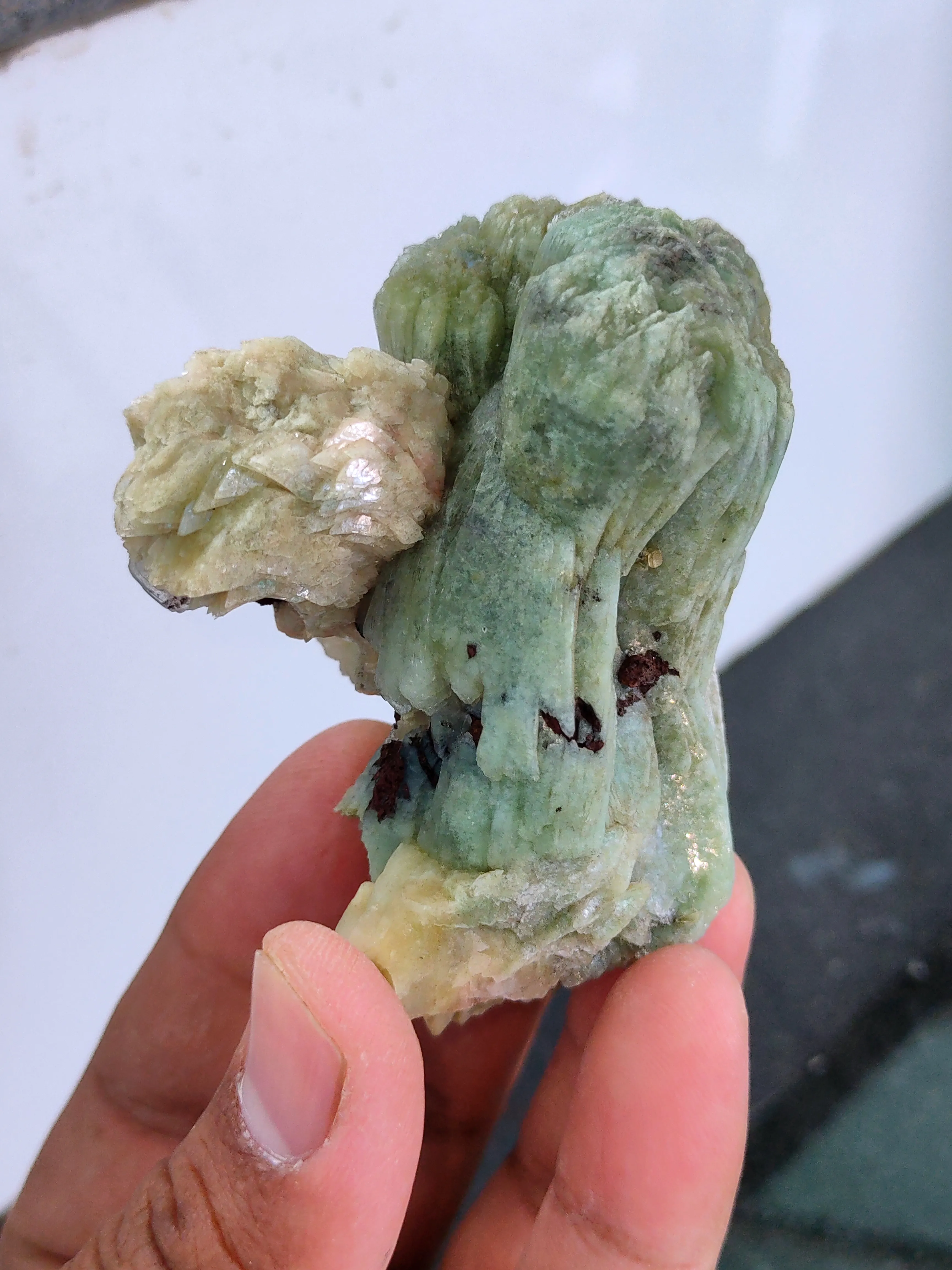 Green Stilbite with Heulandite  Available for sale. - image 6