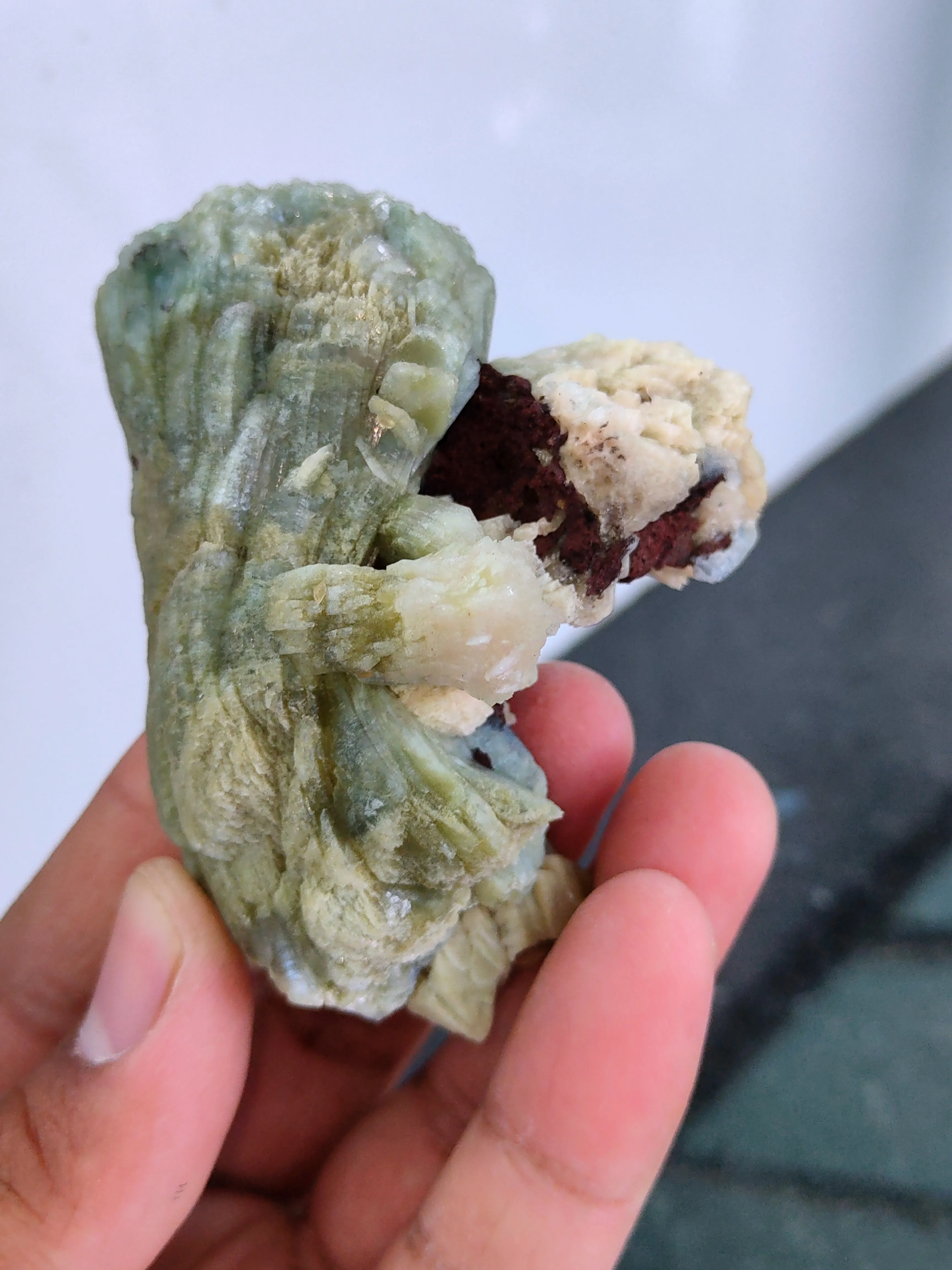 Green Stilbite with Heulandite  Available for sale. - image 7