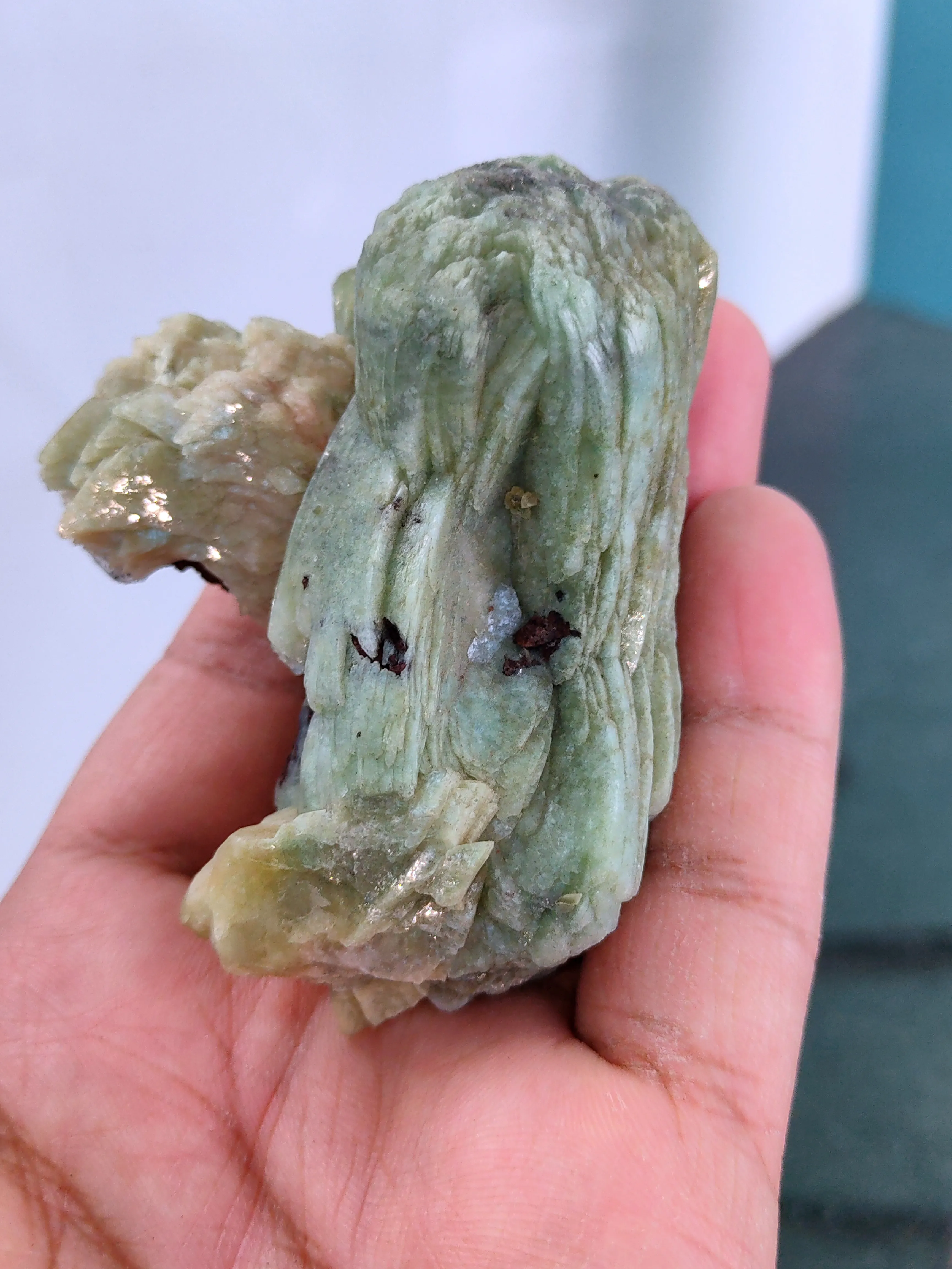 Green Stilbite with Heulandite  Available for sale. - image 9