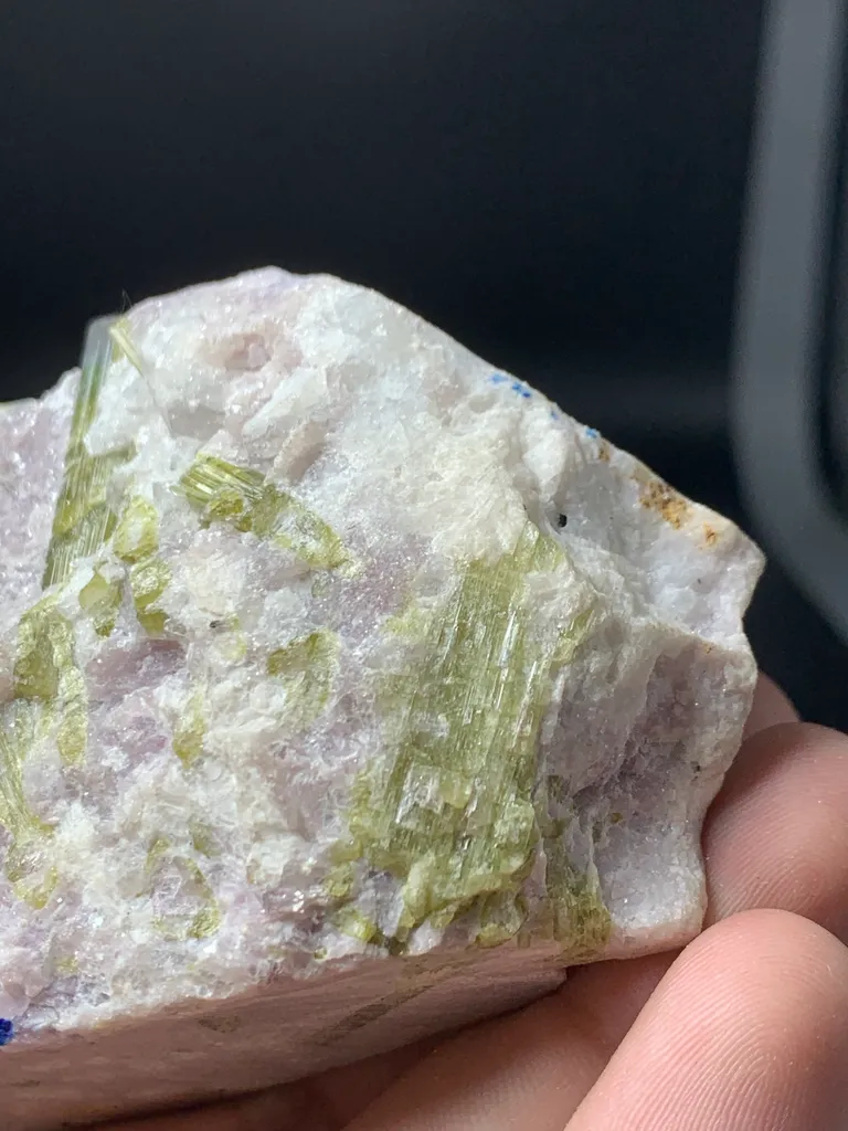 Green Tourmaline Cluster with Lepidolite Specimen from Afghanistan - image 5