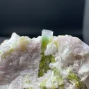 Green Tourmaline Cluster with Lepidolite Specimen from Afghanistan - image 3