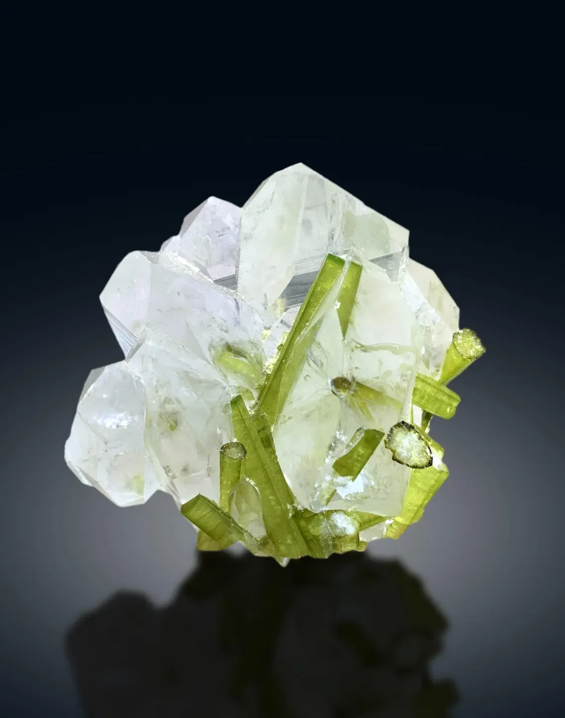 Green Tourmaline Crystals on Quartz from Chapu Mine Skardu Pakistan - 163 gram - image 5