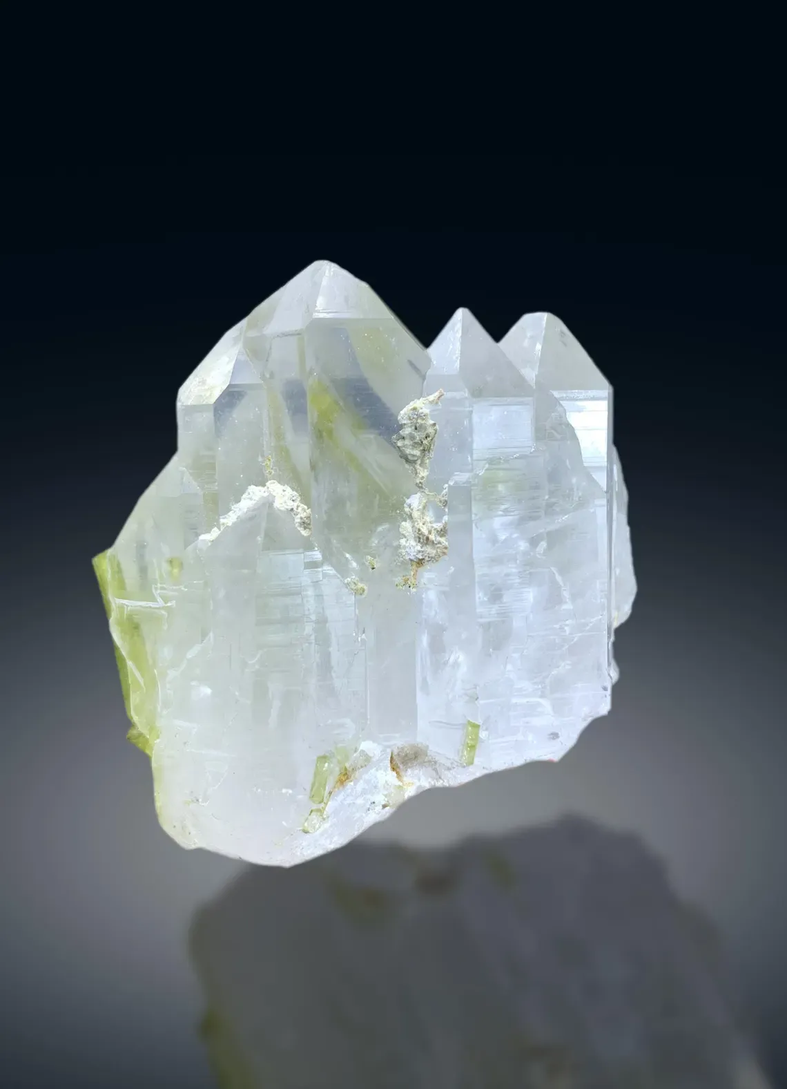 Green Tourmaline Crystals on Quartz from Chapu Mine Skardu Pakistan - 163 gram - image 2