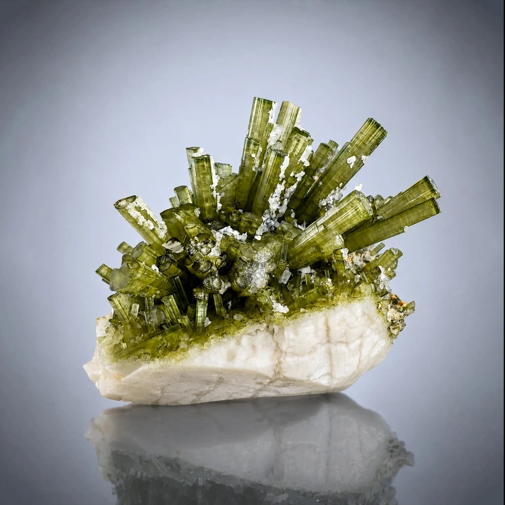 Green Tourmaline on Matrix – 215 g – Chappu Mine, Shigar Valley, Gilgit-Baltistan, Pakistan image