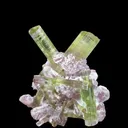 Green Tourmaline on Pink Smithsonite – Paprok Mine, Afghanistan - image 4