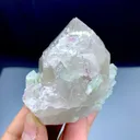 Green Tourmalines with Pink Lepidolite on Quartz from Afghanistan - image 5