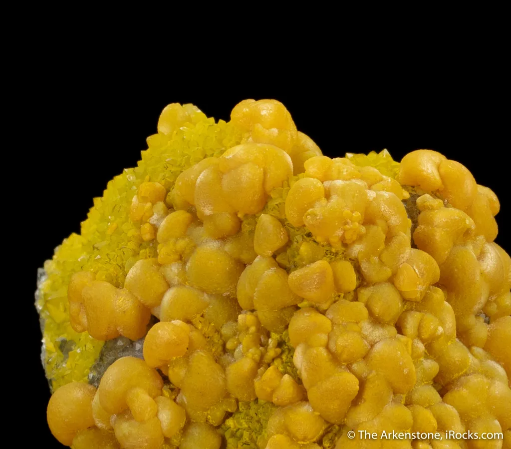 Greenockite included Smithsonite on Quartz and Greenockite image