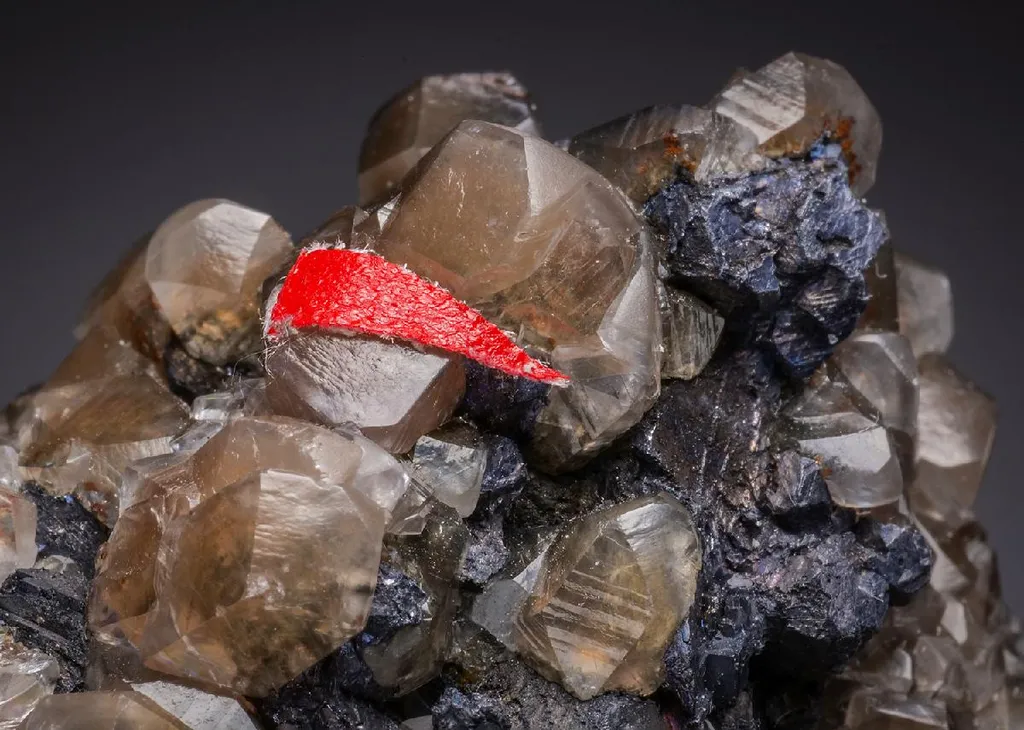 Greenockite with Galena and Smithsonite image