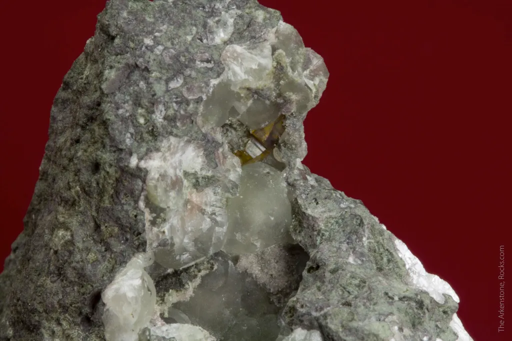 Greenockite with Prehnite (type locality) - image 3