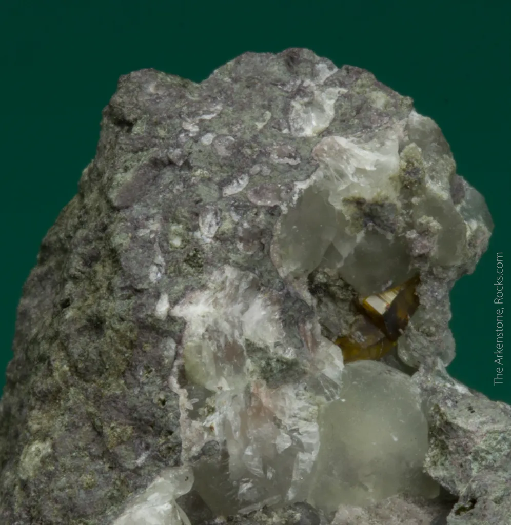 Greenockite with Prehnite (type locality) - image 4