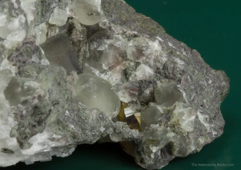 Greenockite with Prehnite (type locality) - image 2