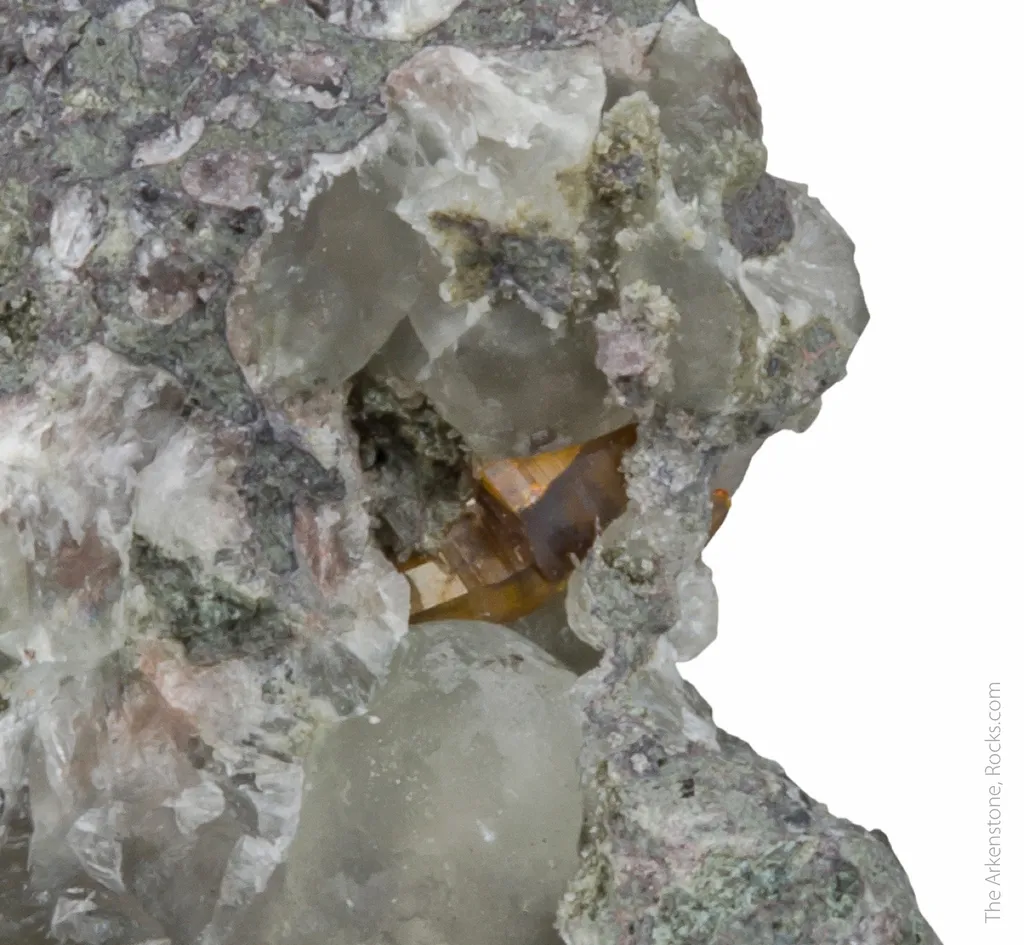 Greenockite with Prehnite (type locality) image