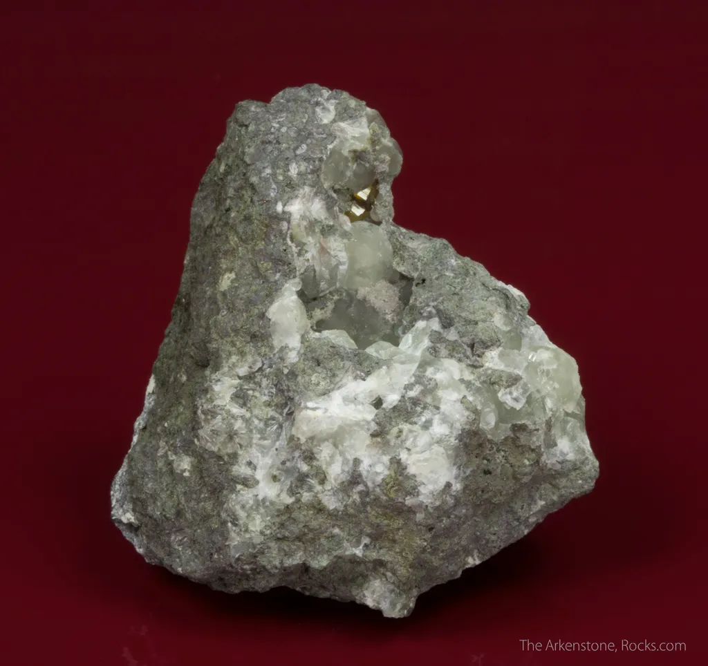 Greenockite with Prehnite (type locality) - image 6