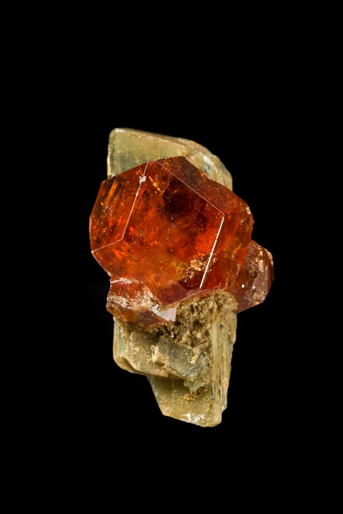 Grossular Garnet on Diopside - image 2