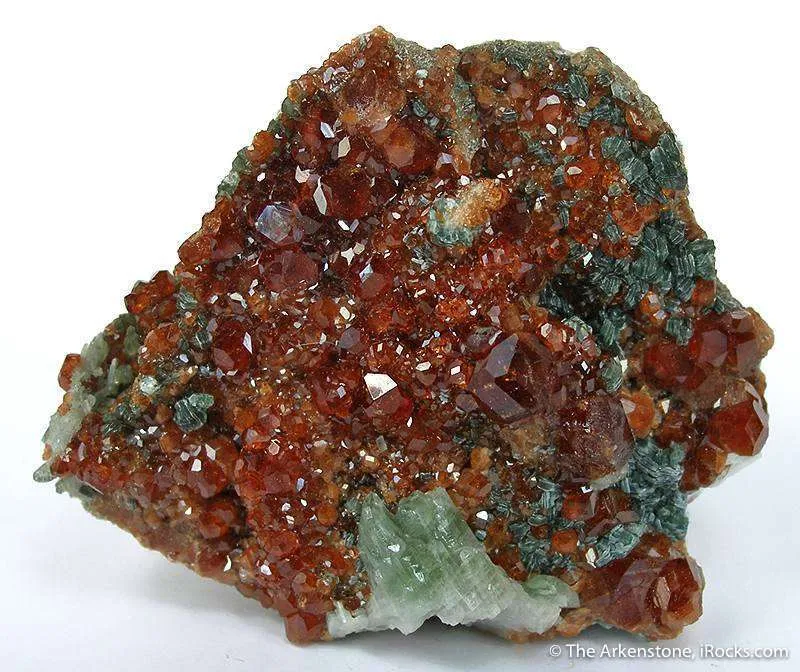 Grossular Garnet Var. Hessonite With Diopside image