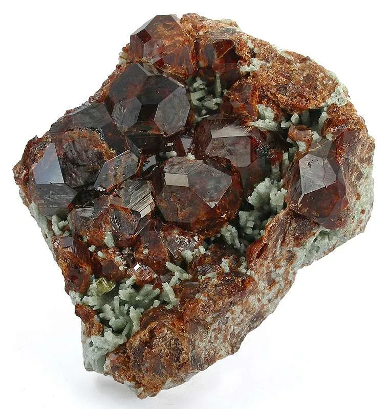 Grossular Garnet With Diopside image
