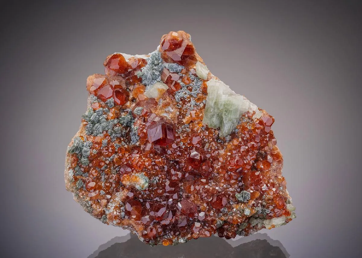 Grossular Garnet with Diopside and Clinochlore - image 1
