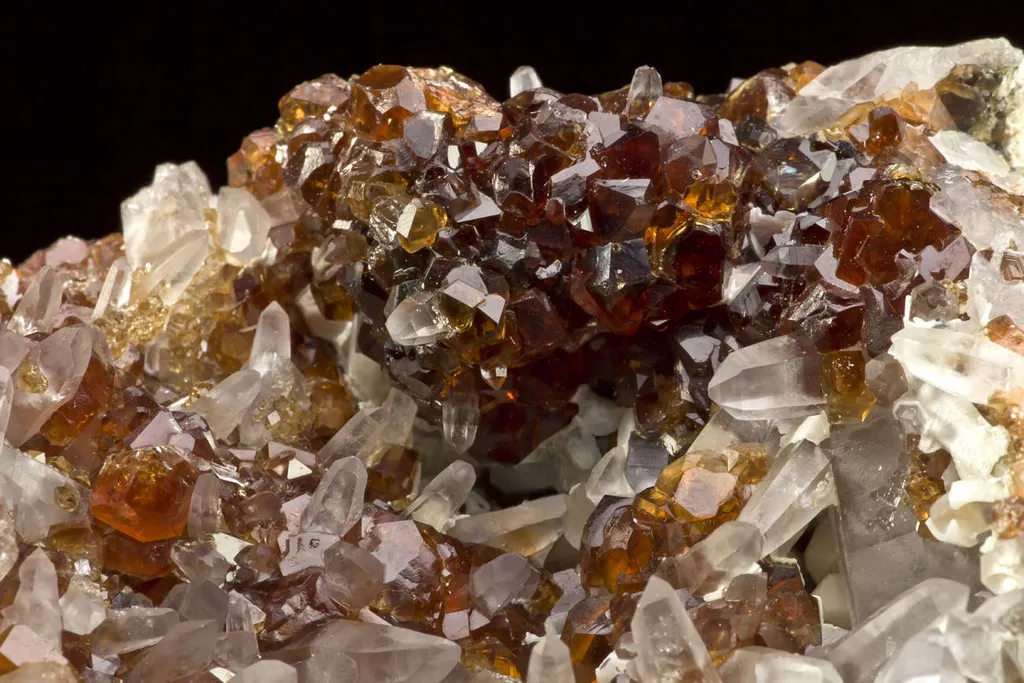 Grossular Garnet With Quartz image