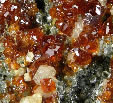 Grossular (Var: Hessonite), Clinochlore, Albite, Diopside - image 1