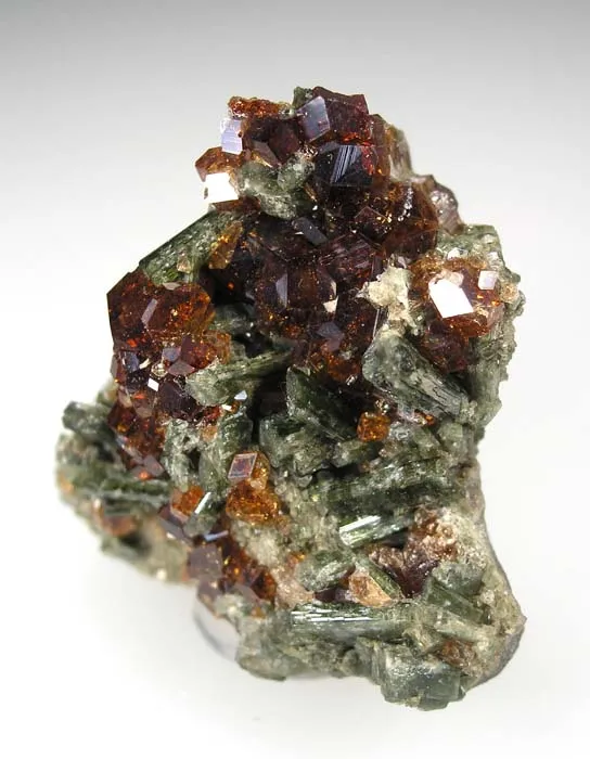 Grossular (Var: Hessonite), Diopside image