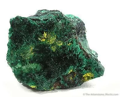 Guilleminite on Malachite image