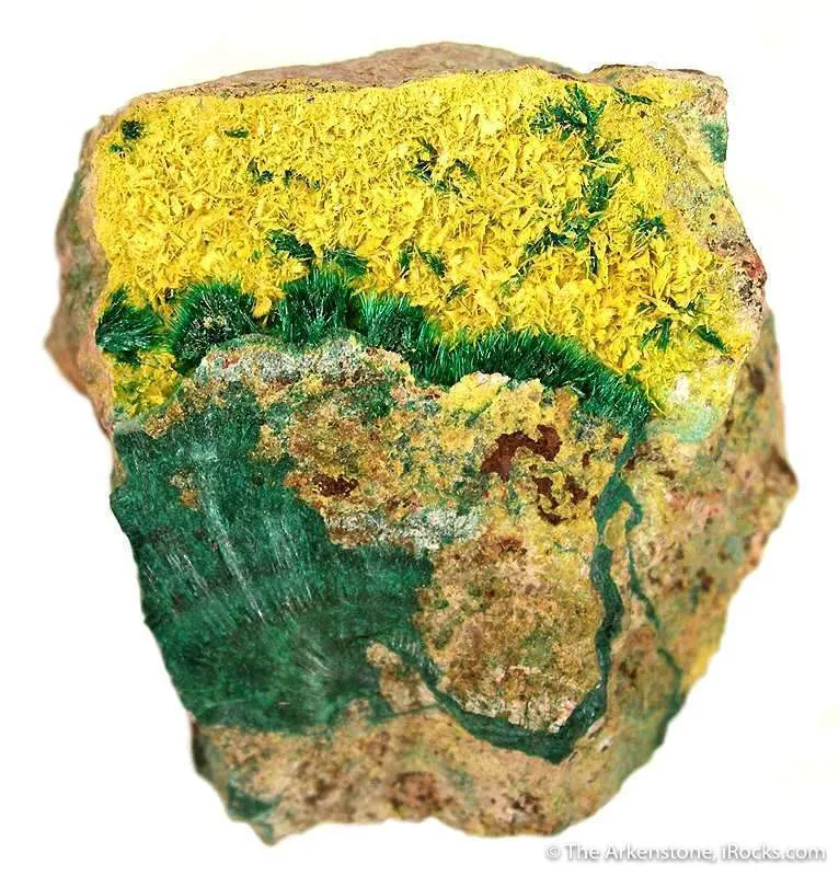 Guilleminite on Malachite image