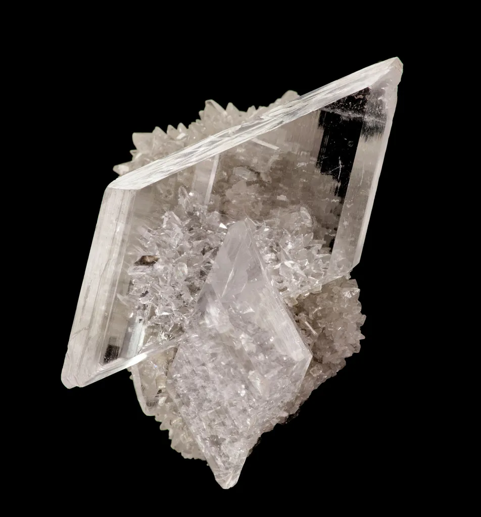 Gypsum on Calcite cast from Mexico, Chihuahua, Naica image