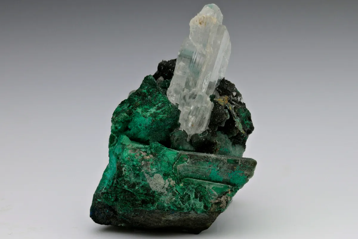 Gypsum on Malachite ps. after Azurite - image 1