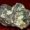 Haleniusite-(La) (type locality) with Ferriallanite-(Ce), Bastnasite-(La), Tornebohmite-(La), and Brochantite - image 1