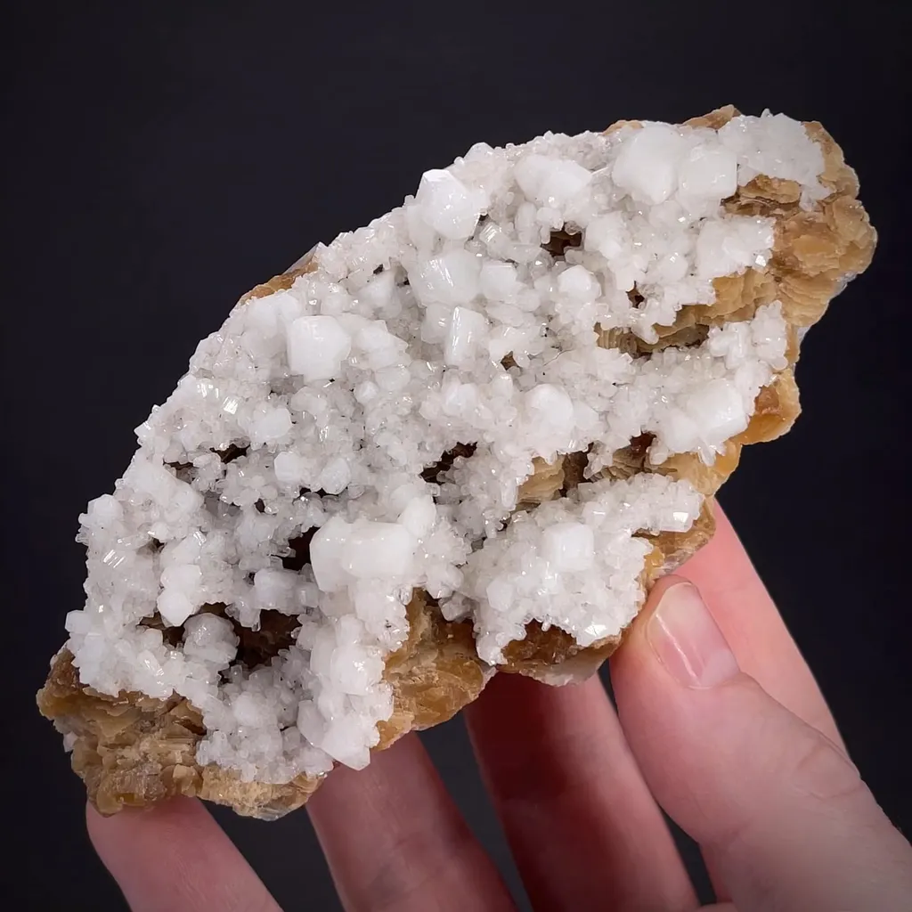 Harmotome on Calcite image