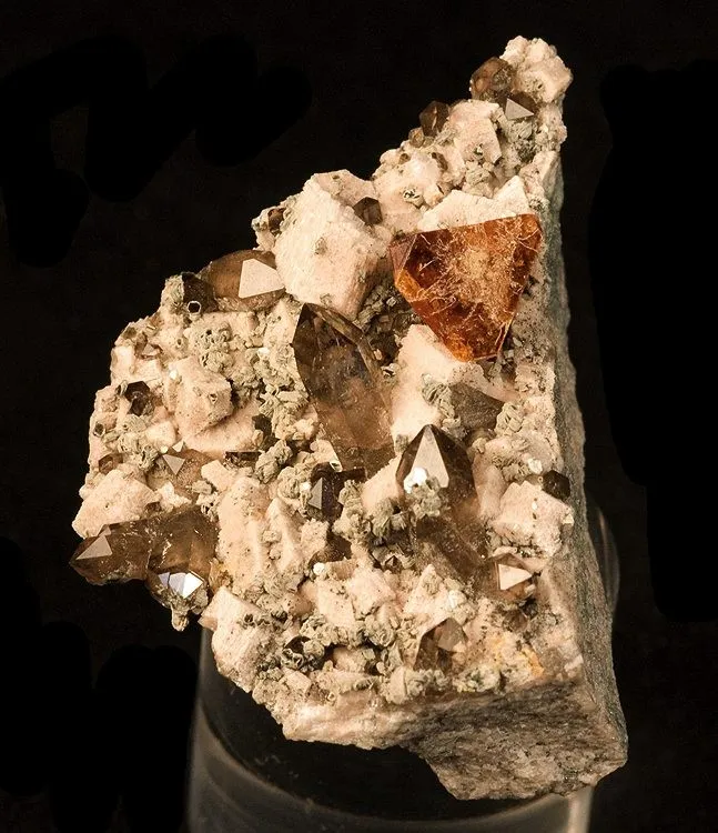Helvite, Quartz (Var: Smoky Quartz), Feldspar Group - image 1