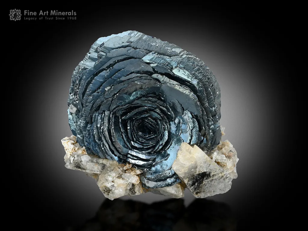 Hematite Crystal with Albite from Tormiq Pakistan image