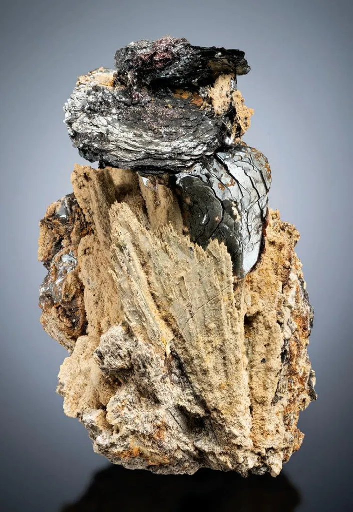 Hematite rose, Calcite image