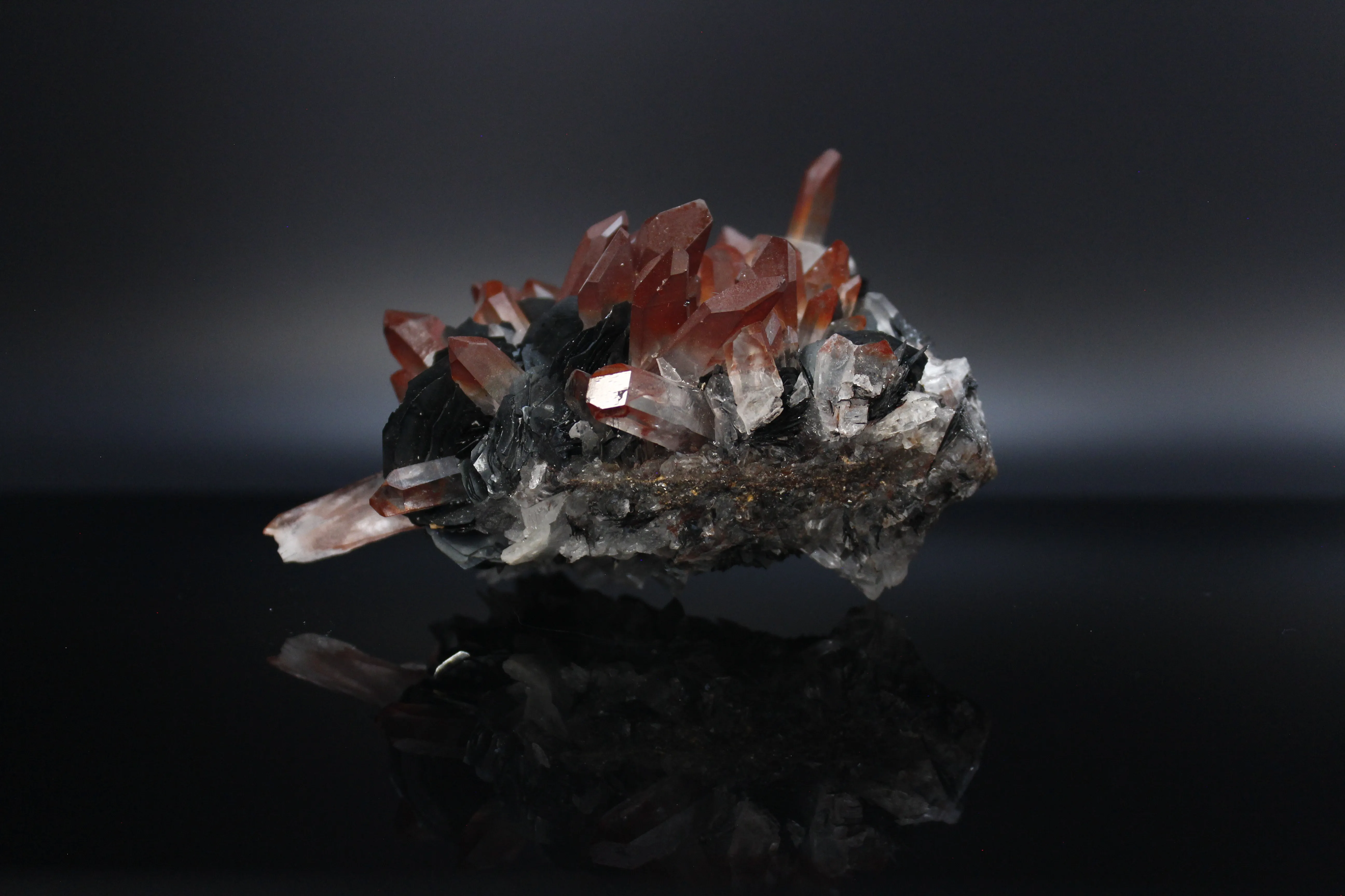 Hematite with Iron Stained Quartz Crystals - image 2