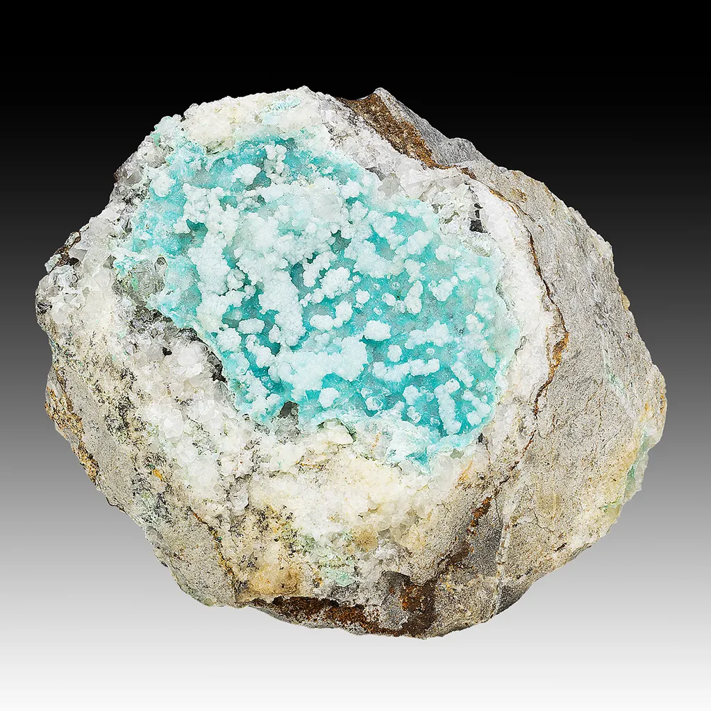 Hemimorphite with Aurichalcite, Quartz image