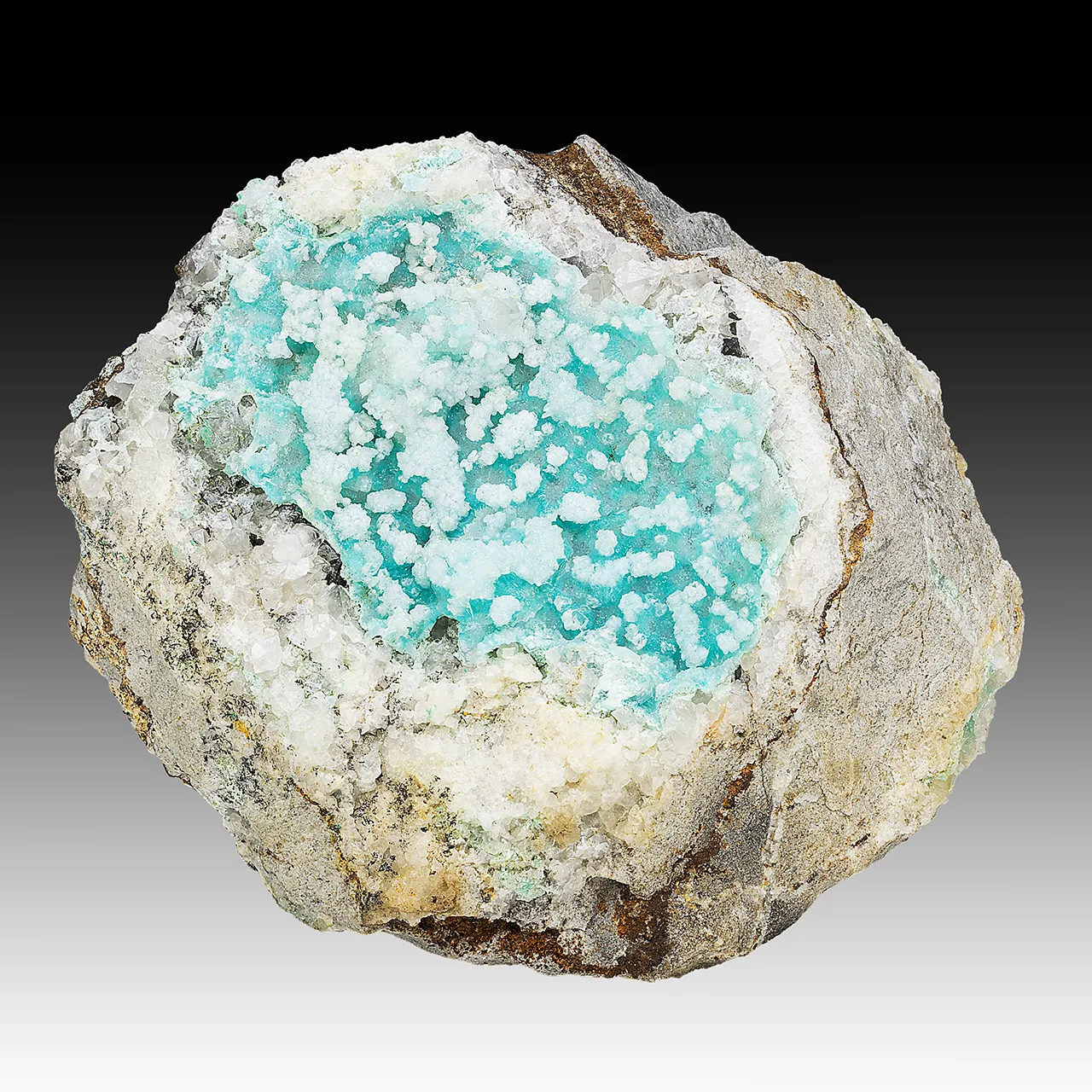 Hemimorphite with Aurichalcite, Quartz - image 1