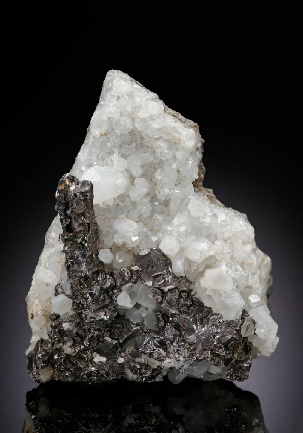 Hessite with NATIVE Gold on Quartz - image 1