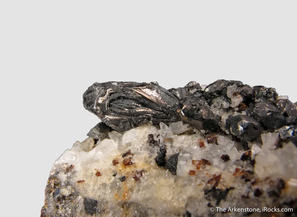 Hessite with Quartz, Sphalerite, and Gold - illustrated image